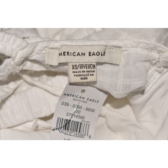AMERICAN‎ EAGLE NEW $50 White Strappy Babydoll Cotton Mini Dress XS - Picture 4 of 4